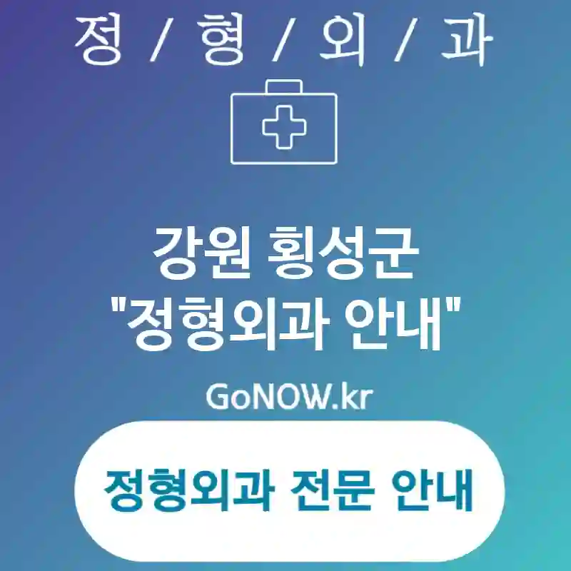 강원 횡성군 정형외과 추천받는⭐ 정형외과🏥 BEST 5 (✅첨단 기술 기반 치료🩺 ✅환자 중심 관리📋 ✅최적화된 치료 솔루션🧩)