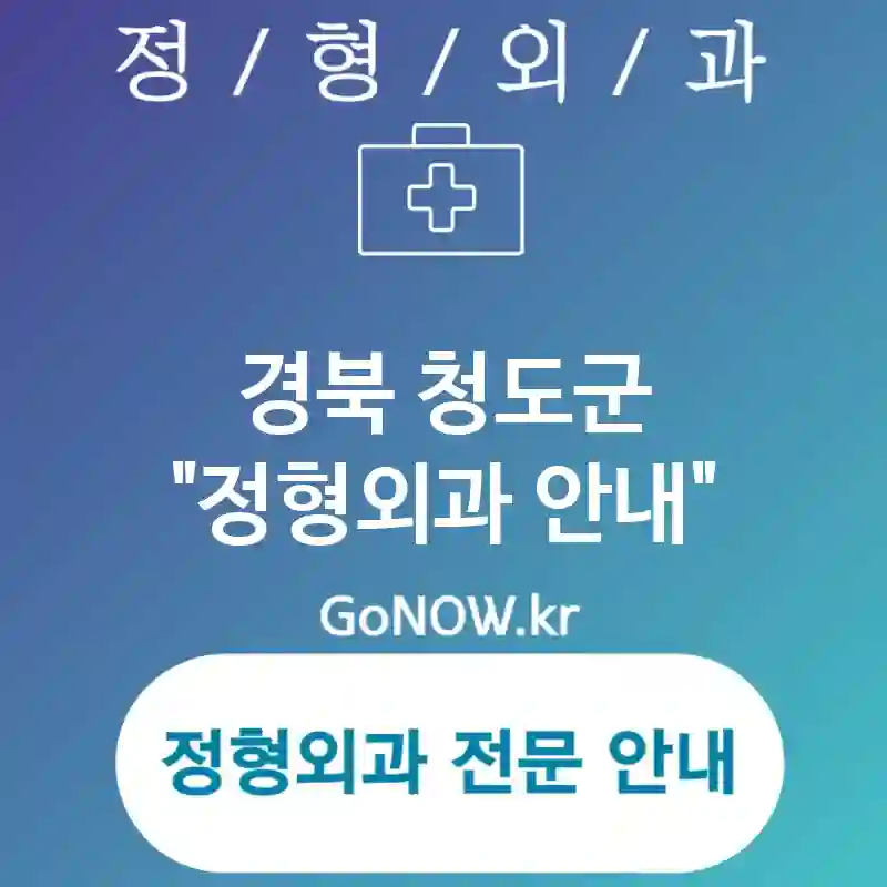 경북 청도군 정형외과 경제적인 선택🔥 정형외과🏥 추천 TOP 5 (✅최신 장비 사용⚙️ ✅포괄적 진단 체계🌐 ✅안전한 수술 환경🔒)