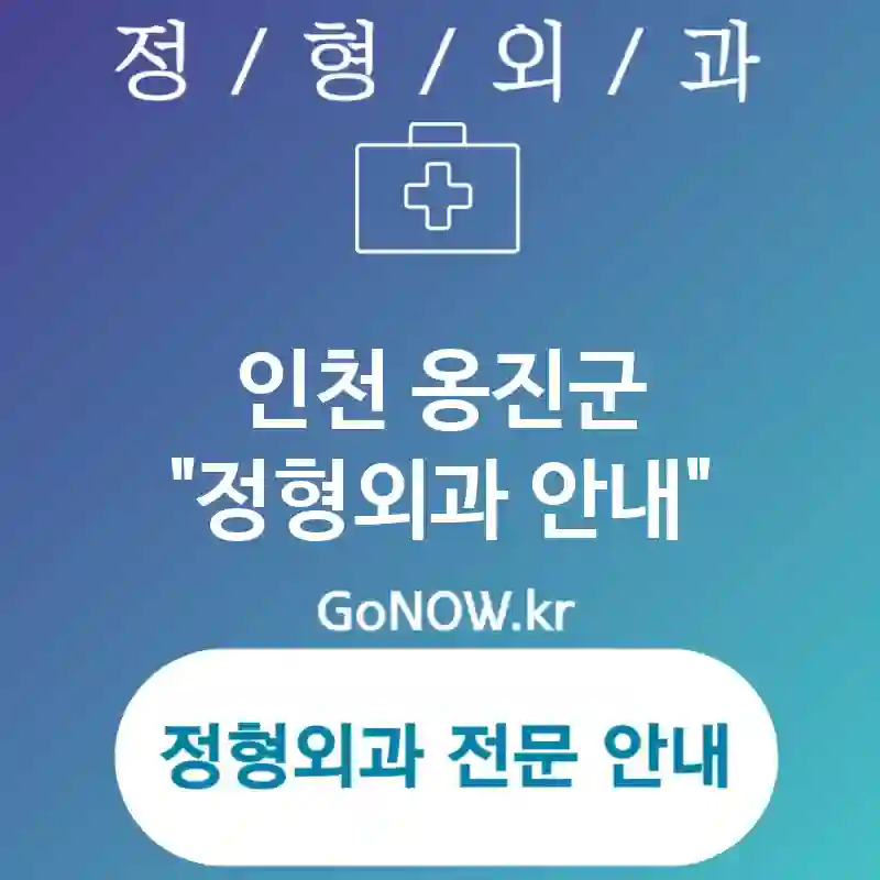 인천 옹진군 정형외과 신뢰할 수 있는🤝 정형외과🏥 추천 1곳 (✅최신 기술 도입🔬 ✅다양한 치료 옵션 제공🔧 ✅친절한 상담 서비스😊)
