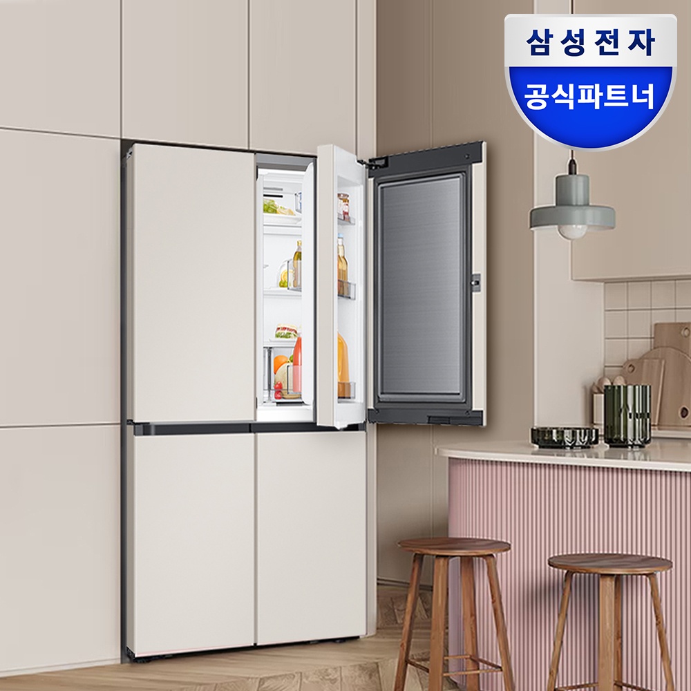 삼성 비스포크 AI 냉장고 1등급 4도어 902L RM70F90M1GD 에센셜베이지 푸드쇼케이스 구매 후기