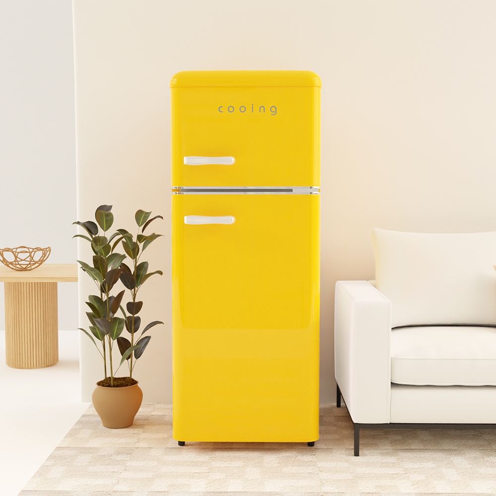 “쿠잉 레트로 소형냉장고 REF-D121 옐로우 미니” 후기, 신혼이니까 더 필요한 필수템