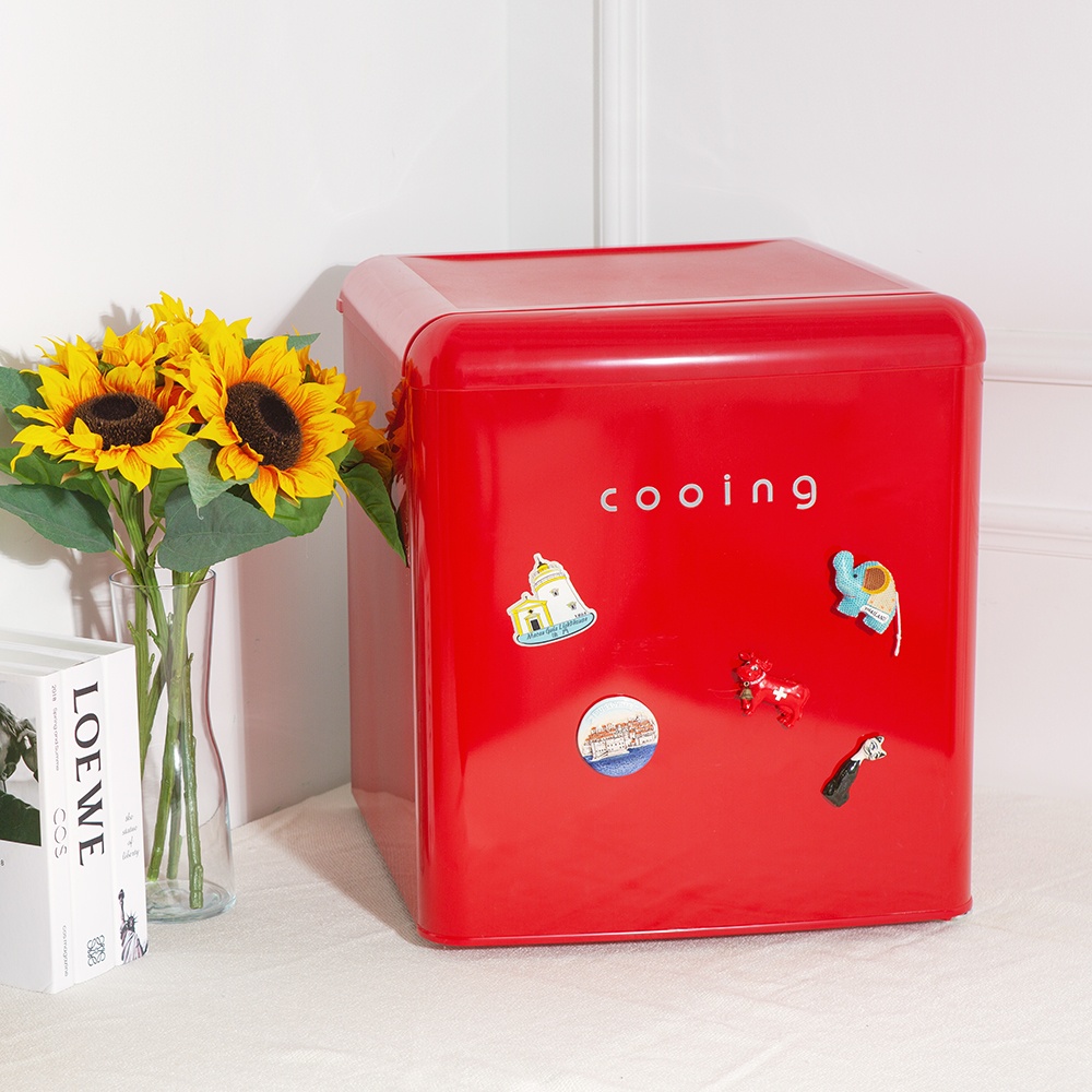 “쿠잉 레트로 미니냉장고 REF-S50” 솔직 후기, 신혼 필수템으로 각광